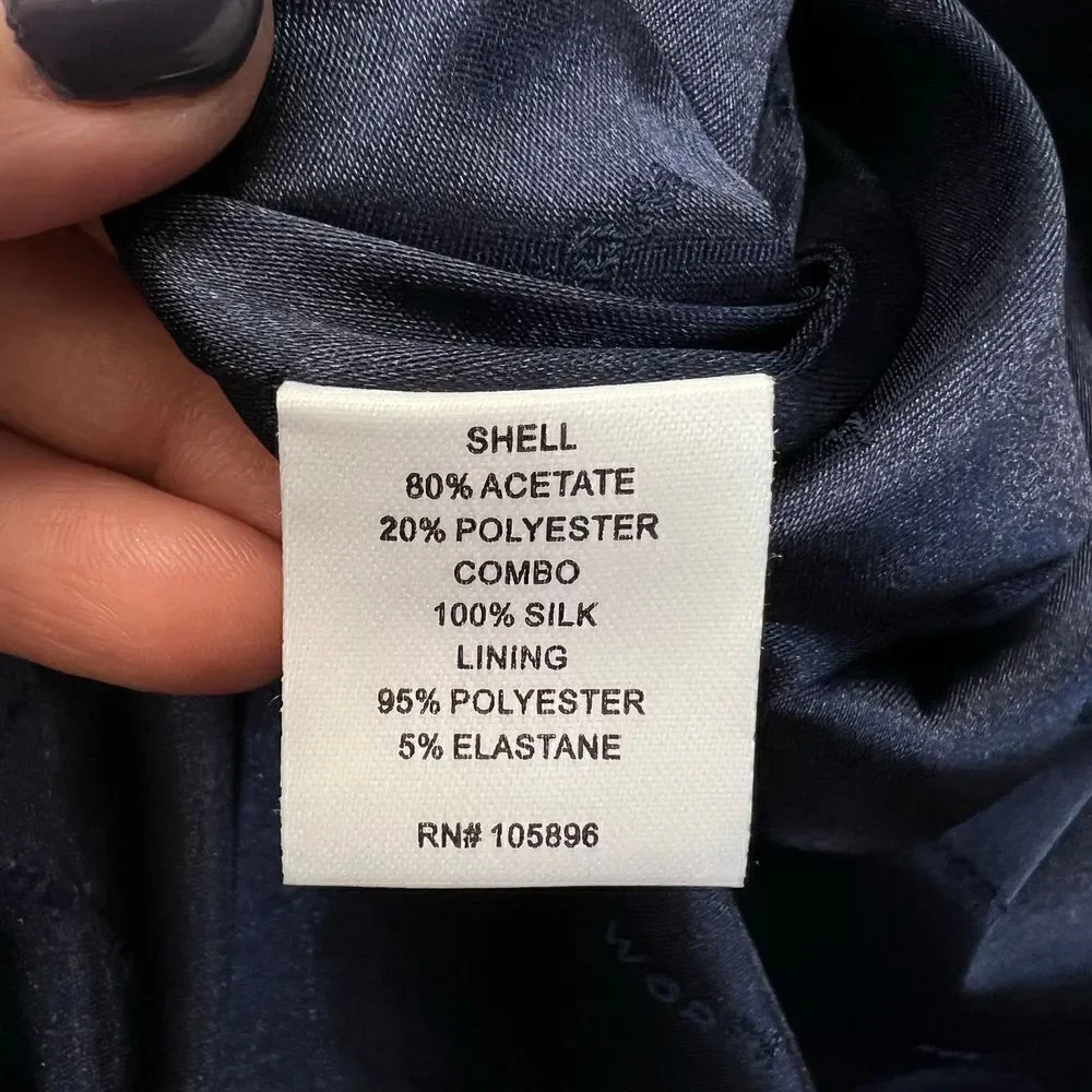 Worth New York Navy Evening Jacket Embellished Size 10 - Picture 7 of 7